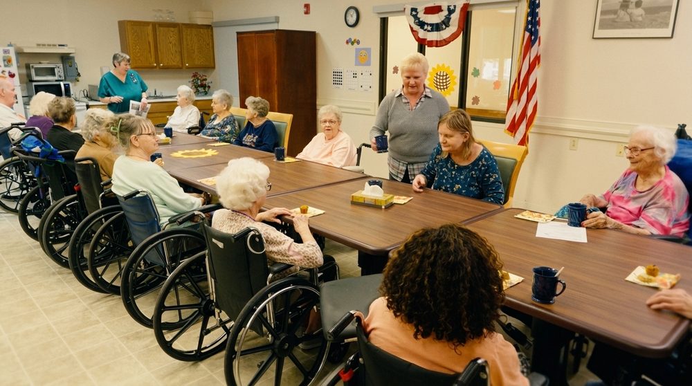 Residents gathered for an activity at Delaware Bay